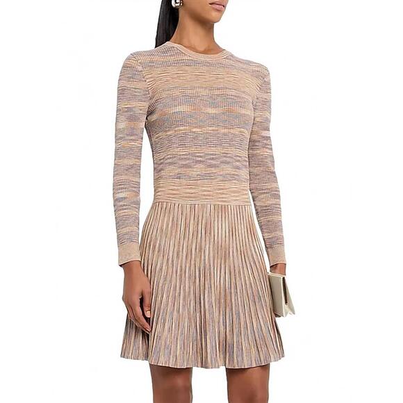 NEW SHOSHANNA martha mini dress in tan/slate blue/burnt umber - Picture 3 of 4